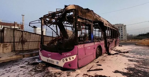 Başakşehir’de bakıma giden İETT otobüsü alev alev yandı! O anlar kamerada