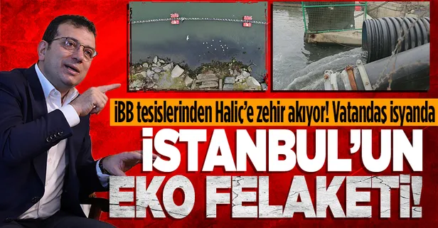 Temel atmama töreniyle şov yapan Ekrem İmamoğlu Haliç'i eski günlerine döndürdü! İBB tesislerinden Haliç'e pis su aktı