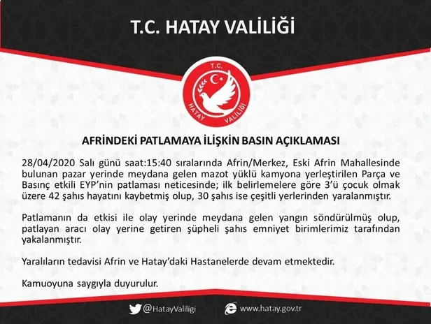 Son dakika: Afrin'de bomba yüklü tankerle terör saldırısı: En az 42 sivil hayatını kaybetti-1