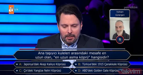 Kim Milyoner Olmak İster'de Kenan İmirzalıoğlu'nu duygulandıran 1915 Çanakkale Köprüsü sorusu: Asla unutturmamamız lazım - 3