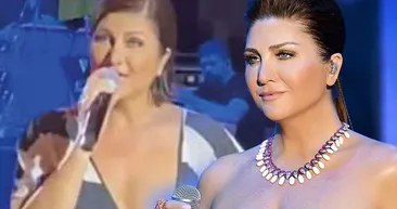 Sibel Can dekolteli kıyafetinin azizliğine uğradı! Sütyen giymeyen şarkıcının bir anda göğüsleri açıldı koruması ne yapacağını şaşırdı