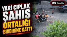 Beyoğlunda çıplak halde motosikletin önüne atladı meydan dayağı yedi