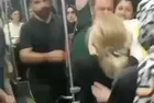 Metrobüste kavga! Tekmeler havada uçuştu