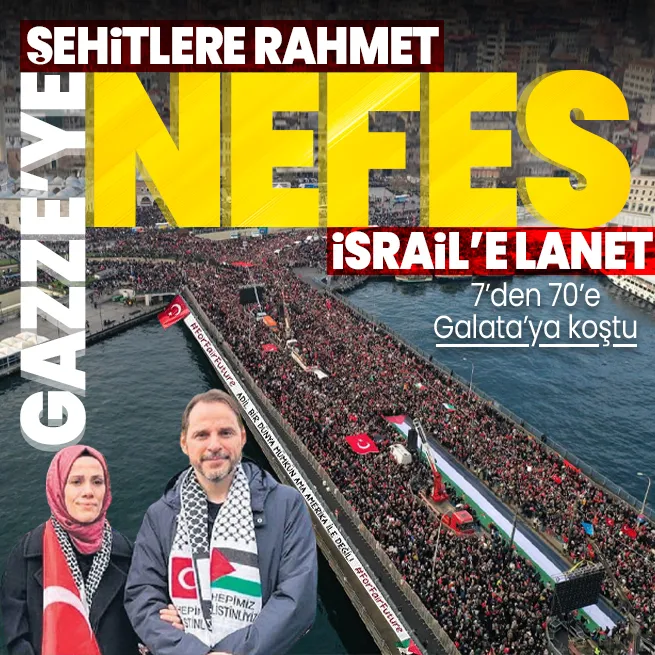 Galatadan şehitlerimiz ve Filistin için dünyaya haykırış... İsimleri tek tek okundu | Tarihi günden tarihi kareler!