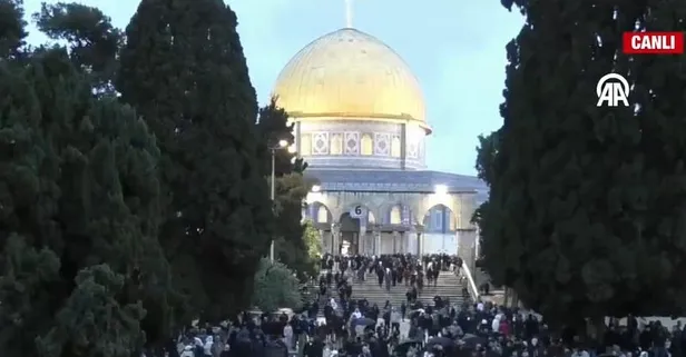 Kutsal topraklarda bayram! Müslümanlar Mescid-i Aksa'ya akın etti... Mekke, Medine ve Gazze'den kareler