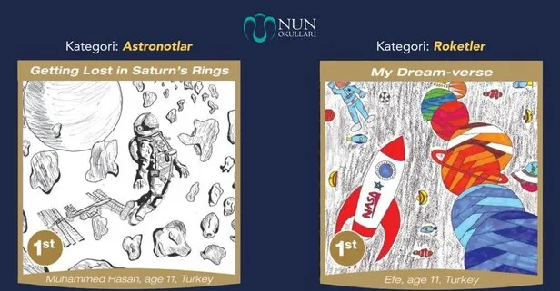 NUN Okulları öğrencileri NASA Uluslararası Resim yarışmasında dünya birincisi oldu