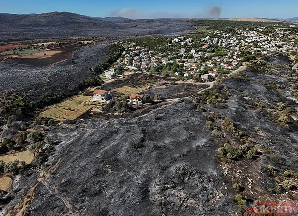 Çeşme yangınında zarar gören alanlar görüntülendi: Her şeyimiz yandı - 24