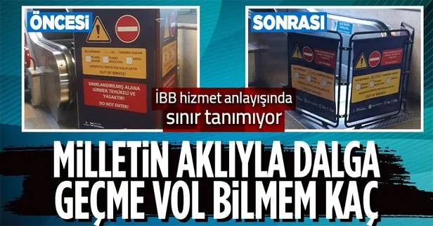 İBB hizmet anlayışında sınır tanımıyor! Davutpaşa metro durağındaki çalışmayan merdiven değil arıza panosu yenilendi!