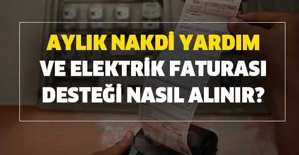 Aylık nakdi yardım ve elektrik faturası desteği nasıl alınır?
