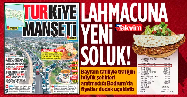 Kazıkbükü yine formunda! Sosyetik bir mekanın çıkarttığı deniz mahsullü lahmacun 395 TL, 75 cl su ise 138 TL