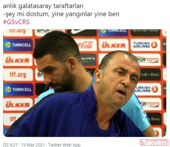 Galatasaray evinde Rizespor'a mağlup oldu sosyal medyada capsler patladı! "Yine yangınlar yine ben..." - 13