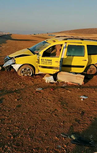 Konya'da kontrolden çıkan taksi şarampole uçtu: 1 ölü, 5 yaralı