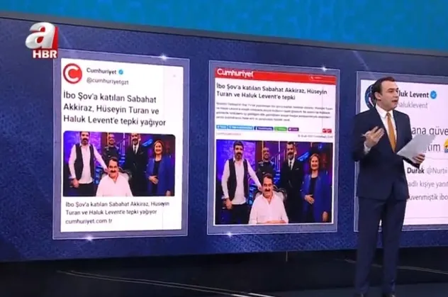 Cumhuriyet Gazetesi'nden İbo Şov'a katılan Haluk Levent, Sabahat Akkiraz ve Hüseyin Turan’a linç kampanyası!