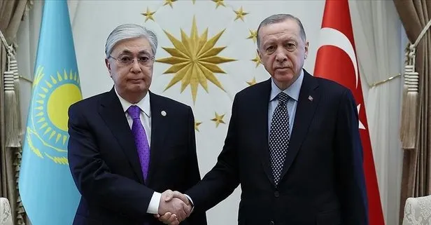 Başkan Erdoğan Kazakistan Cumhurbaşkanı Kasım Cömert Tokayev ile görüştü
