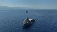 Girne faciasında batan gemiye ilişkin arama kurtarma çalışmaları TCG Alemdarda görüntülendi