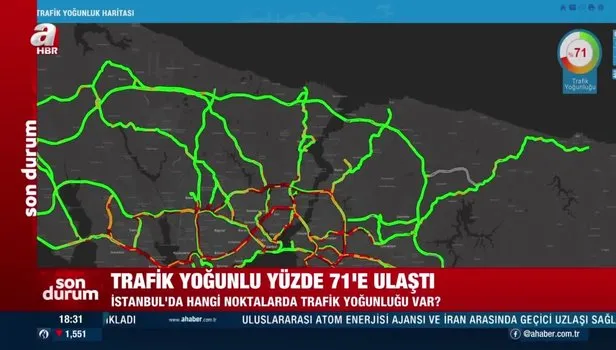 Yola çıkacaklar dikkat! İstanbul adeta kilitlendi: Trafik yoğunluğu %71'e ulaştı