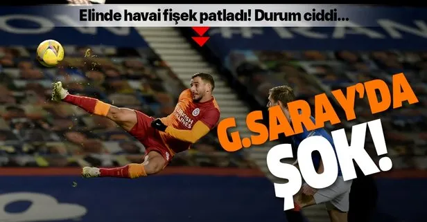 Son dakika: Galatasaray’da yılbaşı kutlaması yapan Omar Elabdellaoui’nin elinde havai fişek patladı!