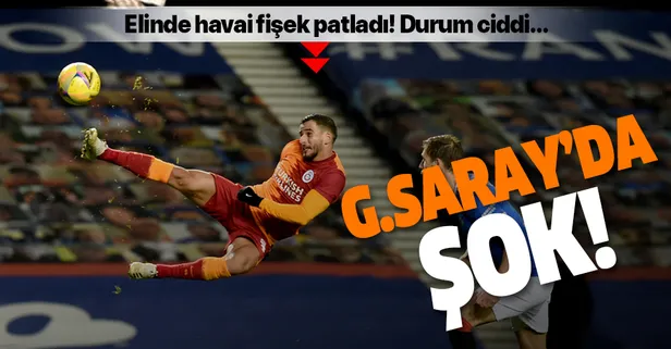 Son dakika: Galatasaray'da yılbaşı kutlaması yapan Omar Elabdellaoui'nin elinde havai fişek patladı!