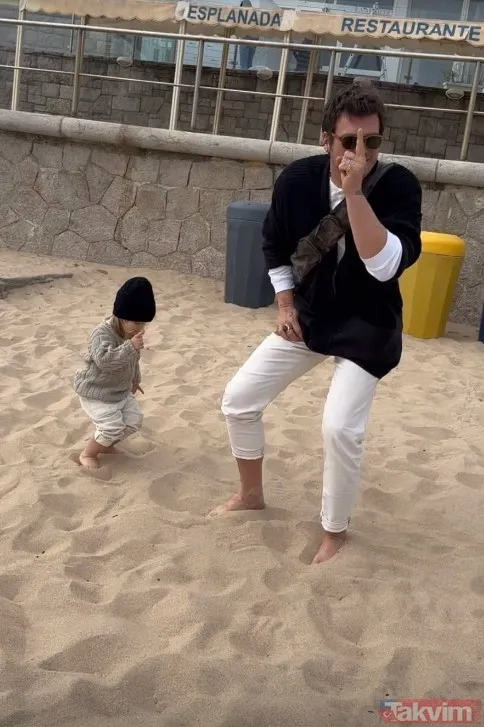 Kumda dans ettikleri ana bakın... Kıvanç Tatlıtuğ ve oğlu Kurt Efe pozlarıyla ortalığı yaktı! - 5