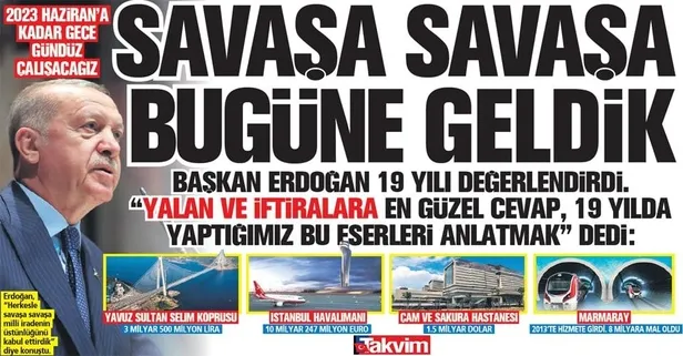 Başkan Recep Tayyip Erdoğan 19 yılı değerlendirdi: Savaşa savaşa bugüne geldik