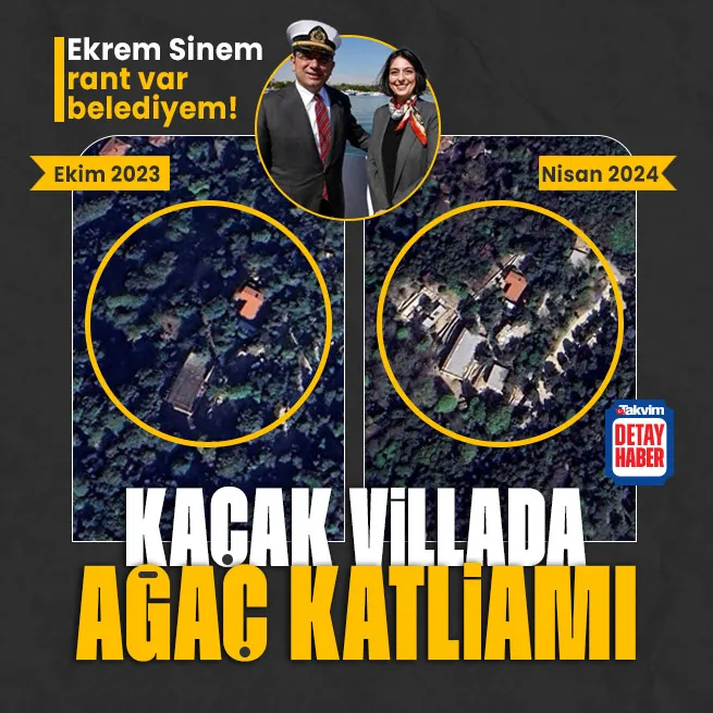 Türkiyenin konuştuğu İstanbul Boğazı Vaniköy sırtlarındaki kaçak villa hakkında yeni görüntüler! Üsküdar Belediyesi CHPye geçtikten sonra ağaç katliamı