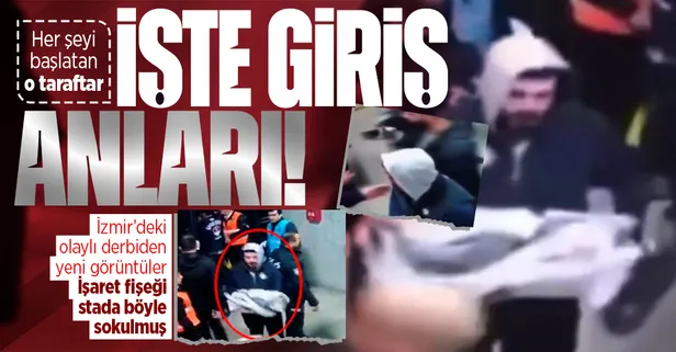 Göztepe-Altay maçından yeni görüntüler! İşaret fişeğini ateşleyen Furkan Ersanlı stada böyle girmiş