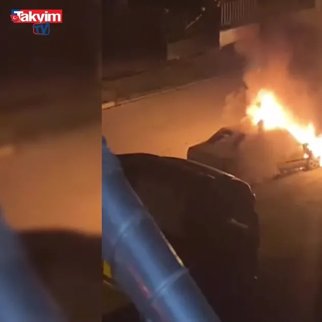 Bolu’da otomobil alev alev yandı