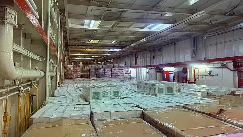 Gazze'ye ulaştırılacak insani yardım malzemeleri ʺİyilik Gemisiʺne yüklendi. (AA)