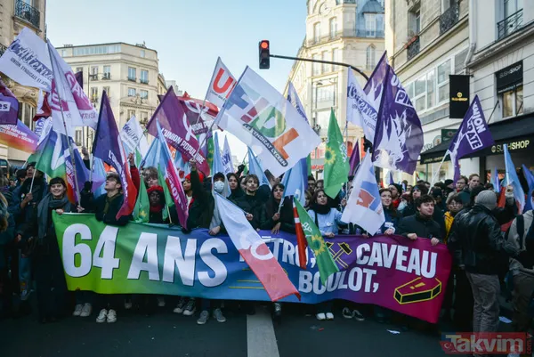 Paris yangın yeri! Fransa'daki 'emeklilik' reformu gösterilerinde gençler de sahnede: Macron'a tepki büyük - 25