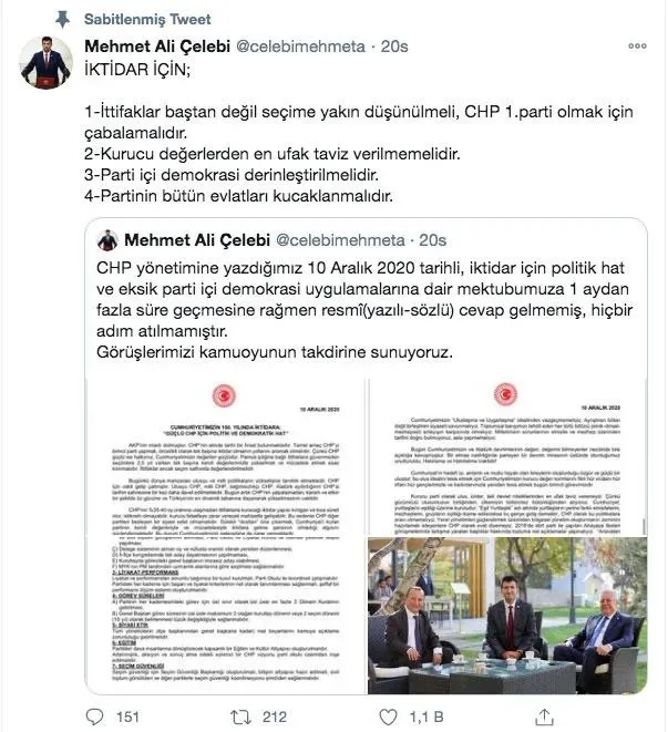CHP'de yer yerinden oynayacak! İzmir Milletvekili Mehmet Ali Çelebi olay mektubu paylaştı-1