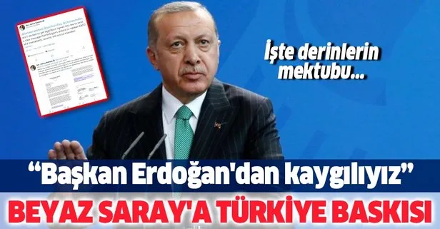 ABD’de Beyaz Saray’a Türkiye baskısı! Başkan Erdoğan’dan kaygılıyız, yaptırımların gecikmesi nedeniyle Türklere karşı elimiz zayıflıyor