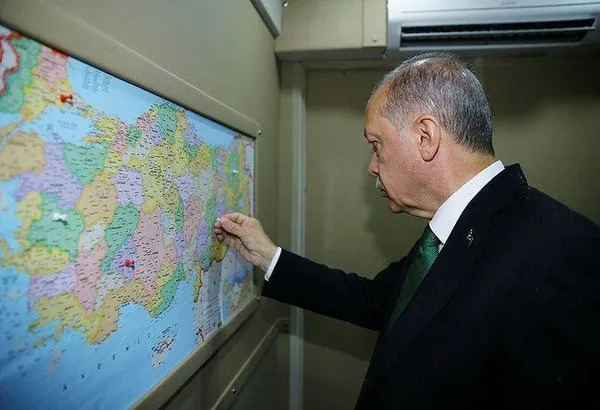 Cumhurbaşkanı Erdoğan gittiği yerleri işaretliyor-2