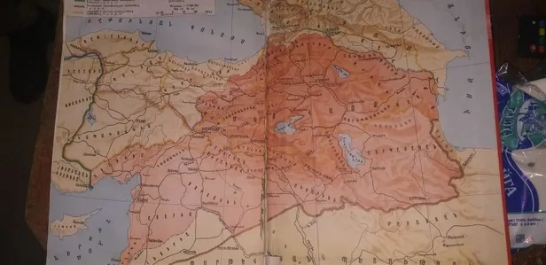 Türkiye’nin doğusu “Büyük Ermenistan” toprakları gibi gösterildi! Terter’de skandal harita-1