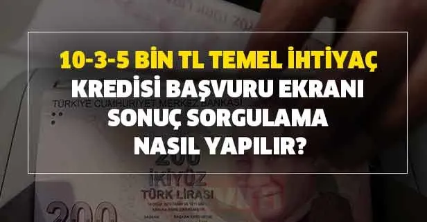 Halkbank, Vakıfbank, Ziraat bankası temel ihtiyaç kredisi sonuç sorgulama nasıl yapılır? 10-3-5 bin TL temel ihtiyaç kredisi...