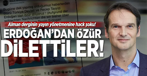 Alman derginin yayın yönetmenine Erdoğan'dan özür dilettiler!