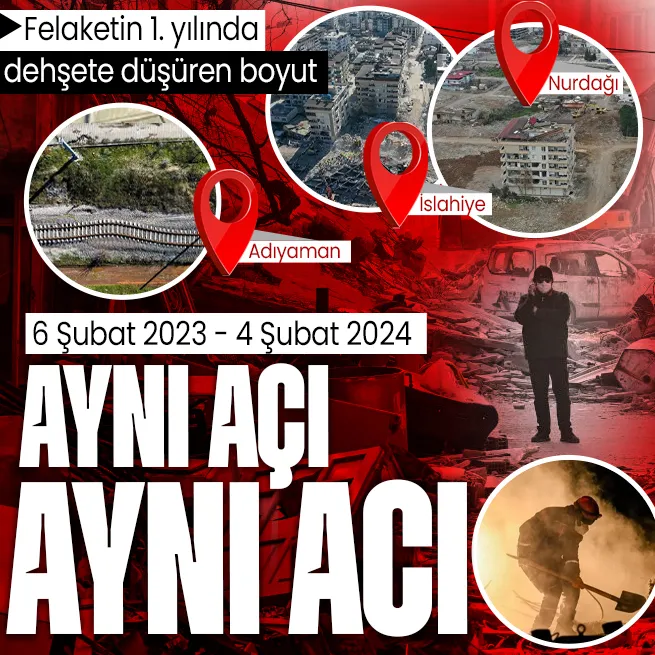 6 Şubat depremlerinin dehşete düşüren boyutu kamerada! Afetin 1. yılında Nurdağı ve İslahiye... 11 ilde 57.015 sarsıntı