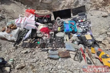 ’Pençe’ operasyonlarından sıcak görüntü! PKK’lıların kullandığı 14 odalı mağara tespit edildi