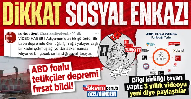 ANALİZ | ABD fonlu tetikçiler depremi fırsat bildi! Serbestiyet Twitter'da bilgi kirliliği yayıyor: 3 yıllık videoyu yeni diye paylaştılar