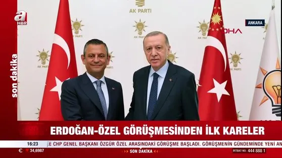 Başkan Erdoğan ve Özgür Özel görüşmesinden ilk kareler