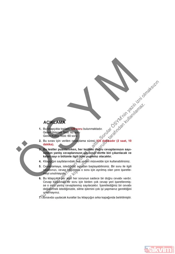 2021 KPSS soru kitapçığı ve cevap anahtarı | A Grubu ve Öğretmenlik (GY-GK- Eğitim Bilimleri) soruları - 6