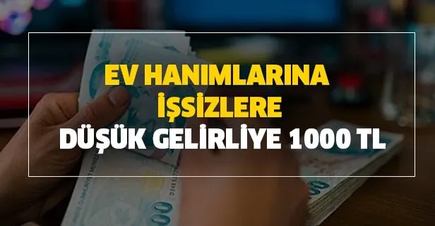 ev hanimlarina issizlere dusuk gelirliye 1000 tl sonuclari aciklandi mi takvim