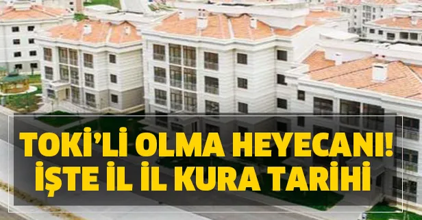 2020 yılı TOKİ kura tarihi Diyarbakır-Adana-Trabzon-Konya-Sakarya-Kocaeli-Antalya-Van-Malatya-Samsun-Edirne-Konya