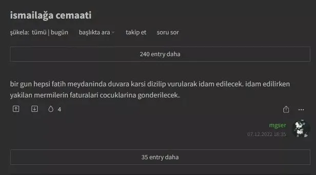 1670863105980.jpeg İnternetin lağım çukuru Ekşi Sözlük'den yeni skandal! İslami kurum ve kuruluşları hedef alarak tehdit savurdular-4