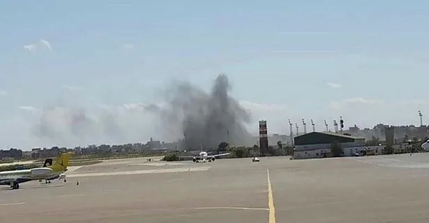 Darbeci Hafter'den Trablus'ta roketli saldırı! Mitiga Havalimanı'nı vurdu