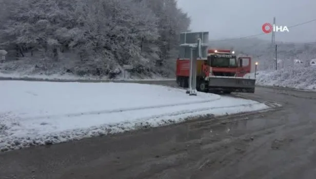 Bolu Dağı’nda kar yağışı etkili oldu