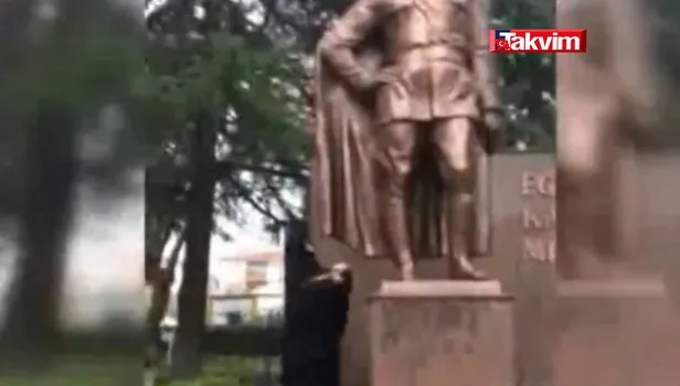 Tekirdağ'da Atatürk Anıtı'na baltalı saldırı