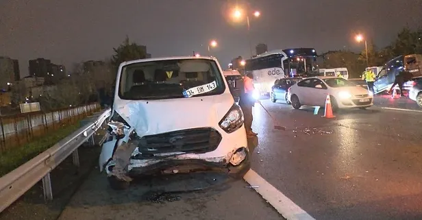 Ümraniye'de zincirleme kaza: 8 araç birbirine girdi