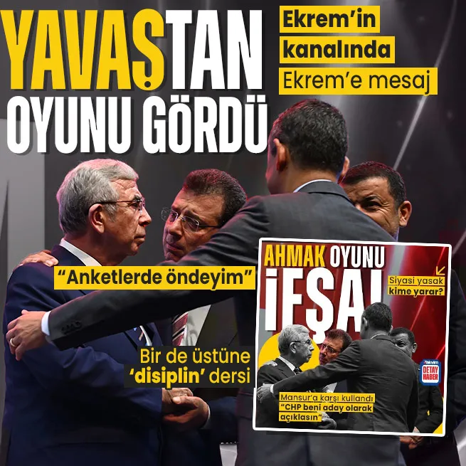 Mansur Yavaş ahmak oyununu gördü! İmamoğlunun kanalında İmamoğluna Anketlerde senden öndeyim mesajı