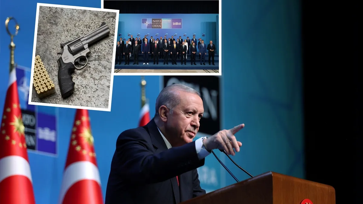 Erdoğan'dan NATO zirvesinde diplomatik sürpriz: Liderlere özel yapım revölver silah hediyesi