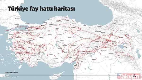 TÜRKİYE FAY HATTI HARİTASI Türkiye Diri Fay Haritası'nda toplam 485 diri fay tespit edilmiştir. Bu fayların 326'sı tekil fay, fay zonu veya sistem olarak...